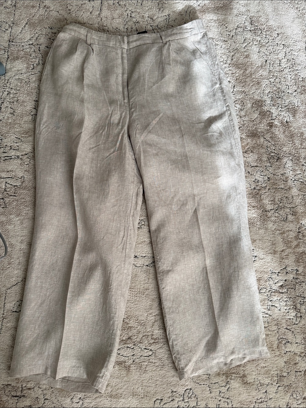 Quince women’s flax linen pleated trousers size 16 nwot